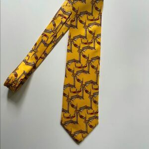 2/$25⚡️Venezia Yellow Print 100% Silk Necktie 👔